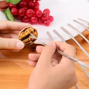 Tenedores y selecciones de mariscos de acero inoxidable de 4 piezas - Juego de tenedores de langosta y nuez - Imagen 1 de 7