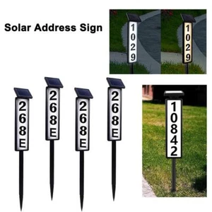 Solar Home Address Sign, House Numbers Lighted Address Plaque Outdoor Waterp ✨r - Picture 1 of 15