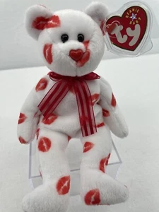 TY SMOOCH VALENTINE BEANIE BABY BÄR VINTAGE 14. FEBRUAR 2000 KÜSSE LIPPEN NICHT MEHR PRODUZIERT PLÜSCH - Bild 1 von 6