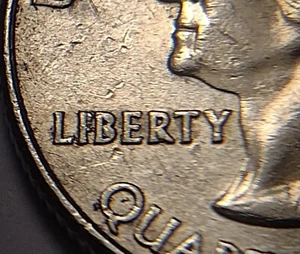 2009 P Guam Quarter With 3 Obverse Die Chip Errors on IBR of LIBERTY - Picture 1 of 4
