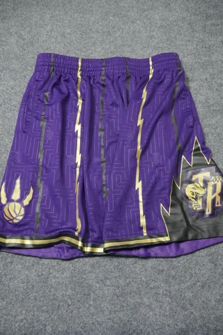 Toronto Raptors Shorts Mens Large Purple Mitchell & Nest 1998 Embroidered Men Cover