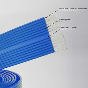 1Meter 8N OCC with Silver Plated Flat Ribbon Cable HiFi Audio Speaker Bulk Cable - Picture 1 of 8