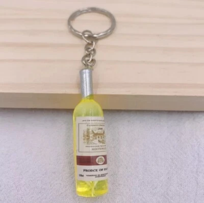 Moda Nuevo Mujer/Hombre Moda Hecho a Mano Resina Botella de Vino Llaveros Dije Llave Foto 1 de 4