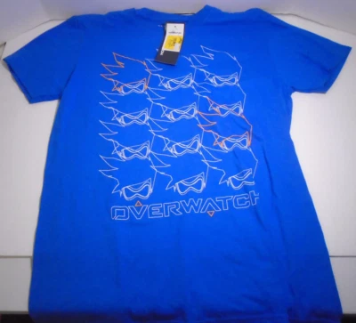 Camiseta azul personagem videogame esboço traçador Overwatch Blizzard Extra Grande B60 nova com etiquetas - Imagem 1 de 3