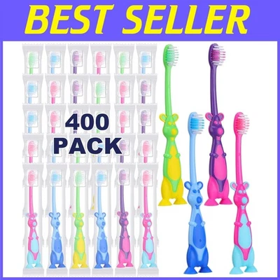 儿童牙刷散装套装 - 软刷毛袋鼠设计 — 第 1/4 张图片