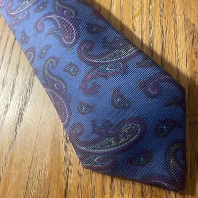 Corbata para hombre vintage usada en excelente estado Damon Slip Stitch Repp seda cachemira hecha en EE. UU. Foto 1 de 4