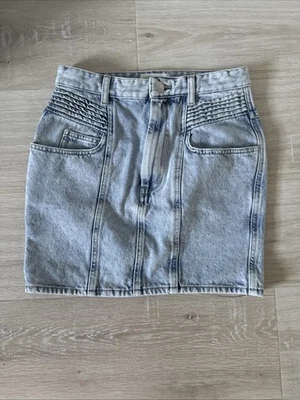 Isabel Marant Cotton Acid Wash Denim Jean Vented Skirt Sz. 36 (4) - Image 1 of 4