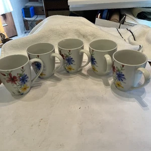 Set of 5 Corsica Bella Floral Coffee Mugs - EUC - Picture 1 of 5