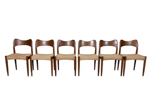 6x 60er 70er Jahre Stühle Teak Dining Chair Niels O. Möller für J.L. Møllers 60s - Bild 1 von 22