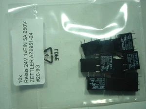 10x Relais 24V 1xEIN 5A 250V ZETTLER AZ6951-24 #20-9G#019b - Bild 1 von 5