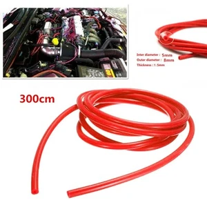 5mm Silicone Vacuum Tube Hose Silicon Tubing 3 Meter Red For Car Cooling System - Picture 1 of 8