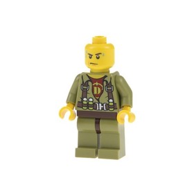 1x LEGO Mini Figurine Dino Held Helicopter Pilot Overall Olive Green 5888 5887