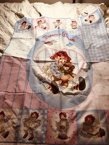 Raggedy Ann w/Teddy Bear “Dream A Dream” Quilt Fabric Panel 45” (L)x36”W) OOP - Picture 1 of 5