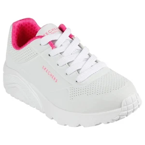 Kids Girls Skechers Uno Lite - In My Zone White/Hot Pink Sneaker Shoes - Bild 1 von 5