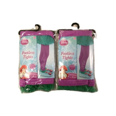 2 Paquetes Medias Disney Princesa Ariel Pequeña Murmaid Sin Pies Talla 4-6 Foto 1 de 3