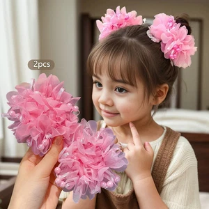 2 Pcs Pink Headbands Soft Elastic Hair Bands for Toddlers Ponytail Styling - Picture 1 of 21