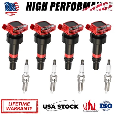 Bobina de ignição e vela de ignição 4 peças para Kia Rio Soul Hyundai Accent Veloster 1.6L - Imagem 1 de 4