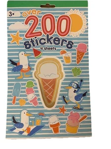 Ice Cream Social Sticker Book Summer Craft Activity Kids Beach Toys Lobster - Picture 1 of 7