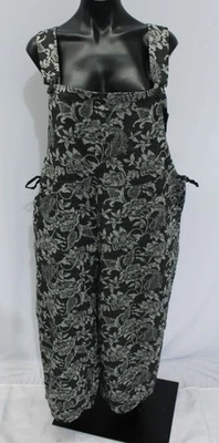 Cheyenne Women's Drawstring Side Floral Printed Overalls EJ3 Gray Small/Medium - Image 1 of 4