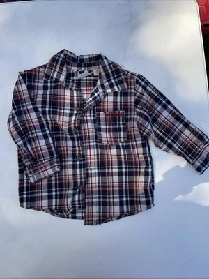 Camisa Timberland a Cuadros Abotonada Manga Larga Niños Talla 18 Meses Foto 1 de 4