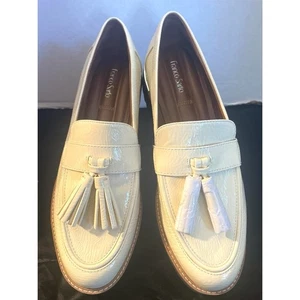Mocasines Franco Sarto Carolynn WMS 8,5 suela borla charol marfil NUEVO - Imagen 1 de 12