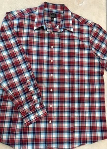 Jos A Bank Hemd Rot Kariert Tailored Fit Herren 2XL Langarm 100 Baumwolle Brustumfang56 - Bild 1 von 3