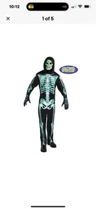 Skelett leuchtet im Dunkeln Verkleidung Halloween Erwachsenen Kostüm Größe Standard 44 - Bild 1 von 9