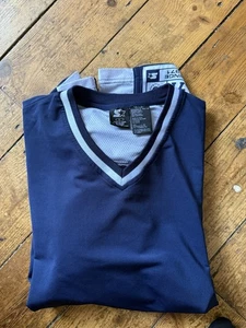 Starter Navy Blue Long Sleeve Mesh Panel Sports Top Vintage, Retro Style Large - Picture 1 of 15
