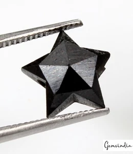 2.2 Carats 100% Natural Polished Star Shape Loose Earth Mined Black Diamond~10mm - Picture 1 of 6