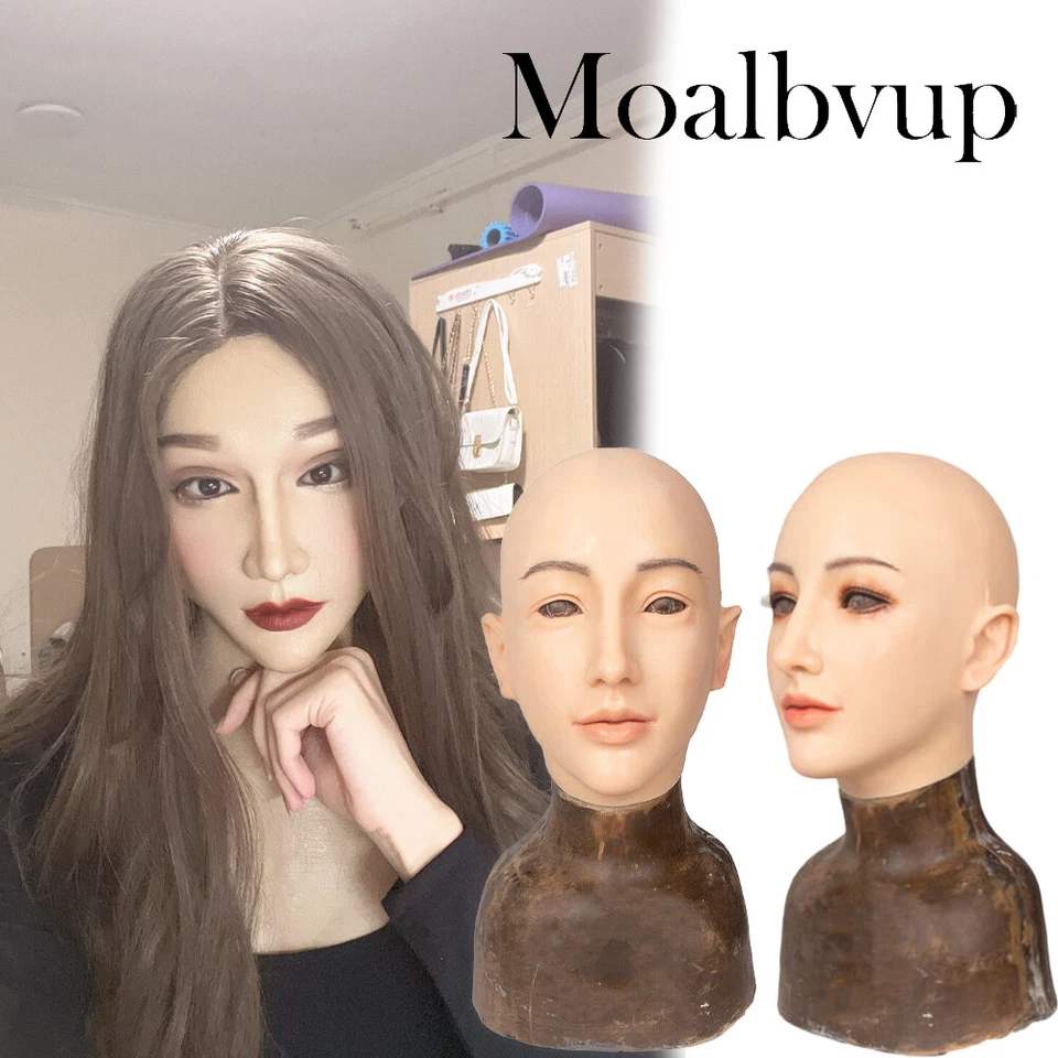 Silikon Weibliche Kopfmaske Realistische Crossdresser-Gesichtsmaske Für Frauen  - Bild 1 von 4