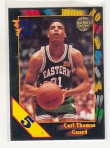 CARL THOMAS 1991-92 Wild Card NCAA 5 Stripe Parallel #32 Eastern Michigan Mint