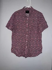 Rails Linen Carson Button Down Shirt Coastal Wood Black Royal Blaze Men Medium - Picture 1 of 6