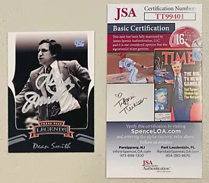 Dean Smith signiert signiert 2007 Presse Pass Legends Karte #66 JSA Zertifikat - Bild 1 von 1