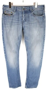 Diesel Zathan Jeans Herren W34/L32 Distressed Zerrissen Kegelförmig Knopf Fly - Bild 1 von 12