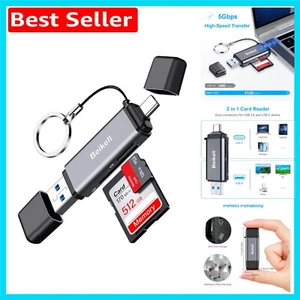 USB C Card Reader with Fast Transfer & Simultaneous Access - Perfect for Travel - Picture 1 of 13