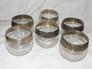 6er Set Dorothy Thorpe SILBERBAND Muster 7oz Roly Poly Rocks Gläser - Bild 1 von 3