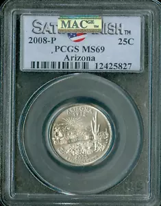 2008 P ARIZONA QUARTER PCGS MS69 SF MAC SPOTLESS * - Picture 1 of 2