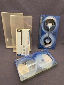 Vintage VHS Clear Blue Transparent Video Tapes JVC Premium Set of 2 Vtg Cassette - Picture 1 of 5