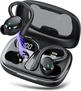 Wireless Earbuds, Bluetooth 5.3 Headphones with Earhook, 72Hrs Playtime, Deep Ba - Picture 1 of 7