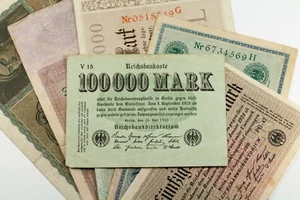 Lot of 6 Miscellaneous German Notes (1908 - 1923) 100 - 50 Million Mark Fine+ - Picture 1 of 6