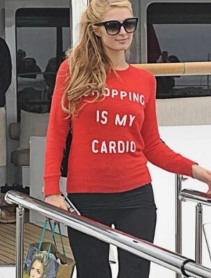 Wildfox White Label Shopping is My Cardio 安哥拉混纺红色毛衣 L — 第 1/4 张图片