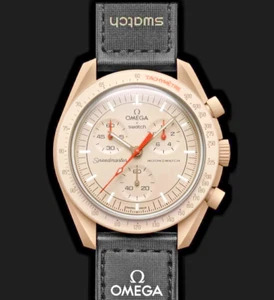 Reloj Swatch x Omega Moonwatch cuero avestruz misión a Júpiter, Speedmaster, 42 mm - Imagen 1 de 6