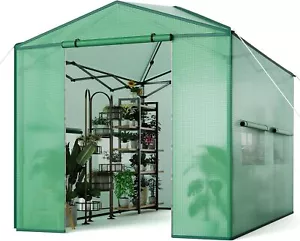 Foldable Pop Up Greenhouse 12x8 FT,Portable Walk-in Indoor Outdoor Greenhouse - Picture 1 of 8