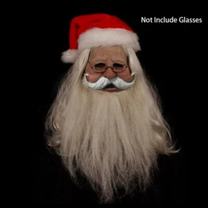 Weihnachten alter Mann Mottoparty Gesichtsmaske Erwachsene Weihnachtsmann Latex Maske - Bild 1 von 6