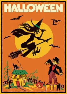 Póster de bruja de Halloween Cavallini & Co., papel de archivo, mate - Imagen 1 de 5