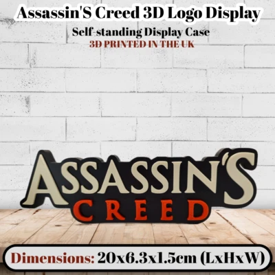 Decorative Self Standing ASSASSIN'S CREED 3D Printed Logo Display Desk Shelf Art - Image 1 of 4
