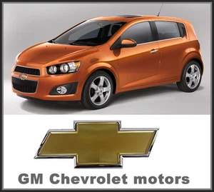 GENUINE FRONT GRILLE GOLD EMBLEM 96808252 FOR CHEVROLET AVEO 1.6L DOHC (2009~11) - Picture 1 of 1