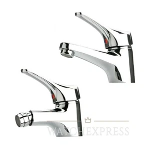 COPPIA RUBINETTO MISCELATORI BAGNO BIDET+LAVABO LAVANDINO CROMATO CON FLESSIBILI - Foto 1 di 8