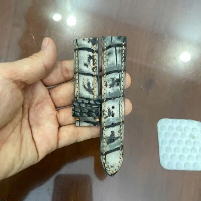 Correa de reloj de cuero genuino gris talla 22 mm/20 m Foto 1 de 4