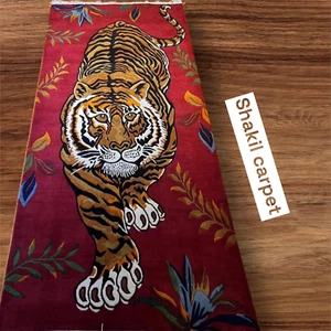 Hand Knotted Tibetan Tiger Rugs 3x6 ft & Wool Rugs Runner Meditation Nepali Rug - Picture 1 of 11